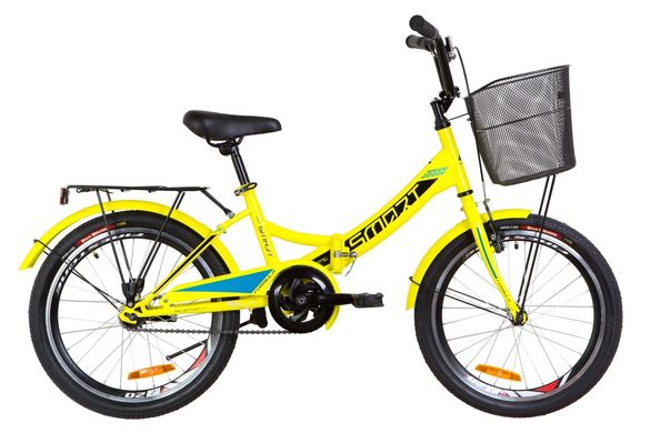 Велосипед 20" Formula SMART 14G St с багажником зад St, с крылом St, с корзиной St 2019 (желтый)