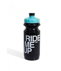 Фляга 600ml Green Cycle Ride Me Up с Big Flow valve, LDPE black nipple/ light blue matt cap/ black bottle
