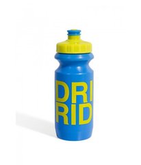 Фляга 600ml Green Cycle Drink & Ride с Big Flow valve, LDPE blue nipple/ yellow matt cap/ blue matt bottle