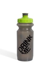 Фляга 600ml Green Cycle Drink Me с Big Flow valve, LDPE gray nipple/ lime cap/ gray matt bottle